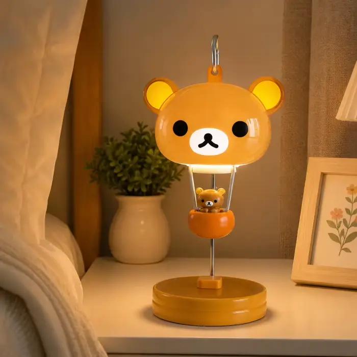 Lampe de bureau Kawaii Rilakkuma, veilleuse mignonne de dessin animé, lumière décorative de bureau pour étudiants, cadeau pour chambre de filles, ornement