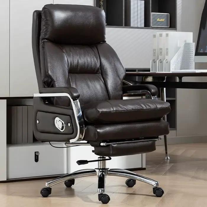 Chaise de bureau vintage grande taille fauteuil de direction avec support cervical mobilier commercial pour salon de beauté et mode
