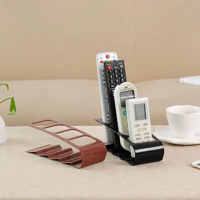 Organisateur de télécommande à 4 compartiments support de rangement de bureau créatif en plastique polyvalent pour salon bureau et divers espaces de rangement
