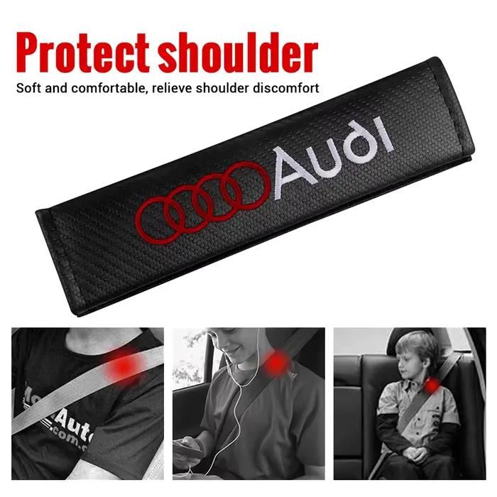 Couvre-ceinture de sécurité pour intérieur de voiture, protection d'épaule, badge, coussinet, accessoires automobiles pour Audi A1 A2 A3 A4 S6 Qyttro Sline RS Q2 Q3 TT A8