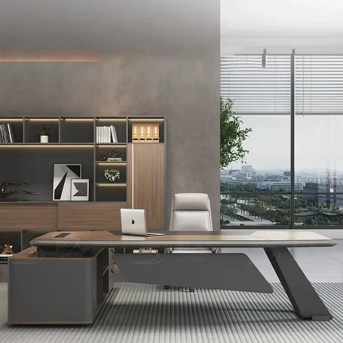 Bureau de travail moderne européen en bois avec tiroirs, idéal pour le gaming et la décoration, mobilier de luxe pour la maison
