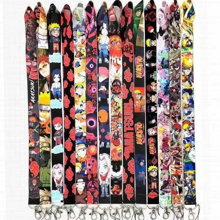 Cordon long personnalisé pour téléphone et porte-clés, motif Naruto, idéal pour badge d'identité ou étudiant