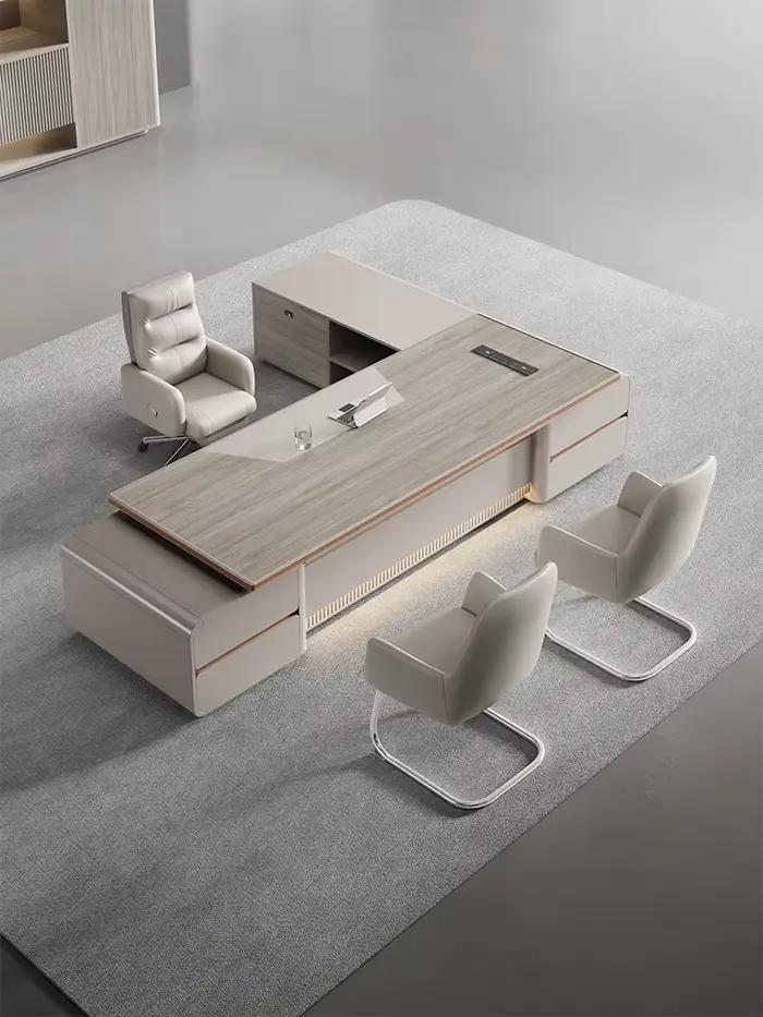 Bureau du patron en alliage d'aluminium moderne pour gestionnaire et espaces de travail élégants occasions professionnelles