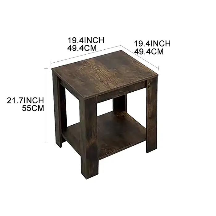 Table d'appoint en bois antique carrée style pays américain pour salon et chambres occasions spéciales