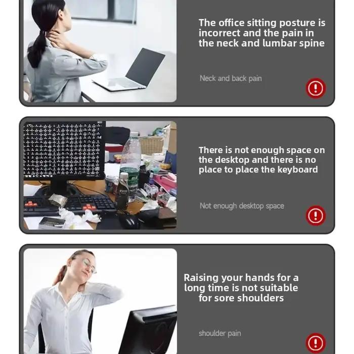 Support de clavier en acier inoxydable avec plateau coulissant et rangement sous le bureau pour un espace de travail organisé et moderne à domicile ou bureau
