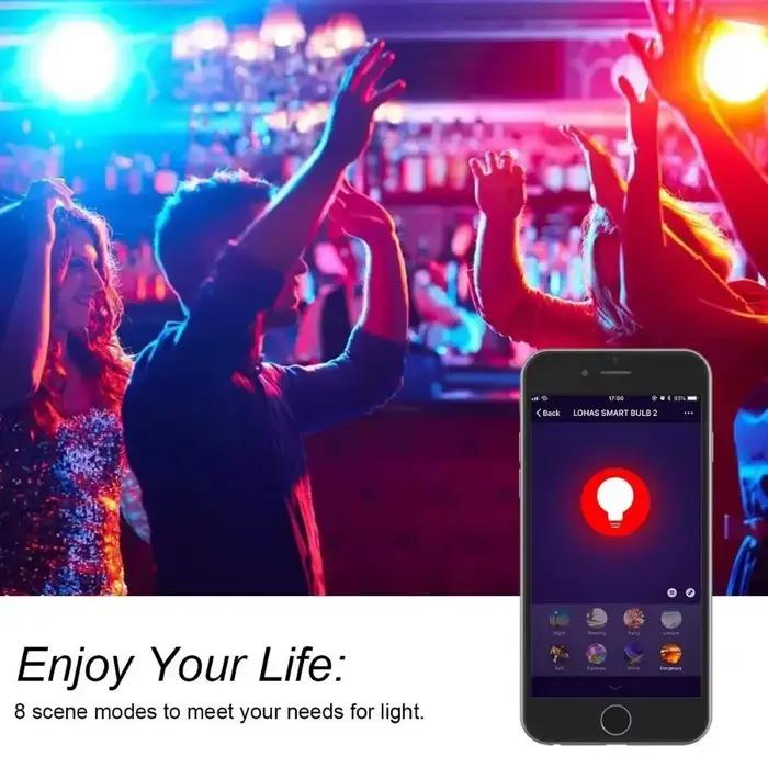 Ampoule LED intelligente Wifi Melery G95 E27 12W 1070lm équivalent blanc chaud