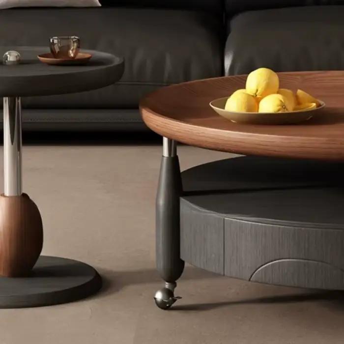 Table basse ronde en bois