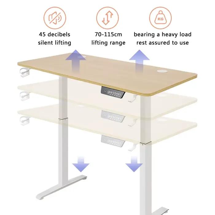 Bureau électrique à mouvement réglable en hauteur, Table d'ordinateur moderne, ascenseur motorisé, bureau de jeu, pour la maison et le bureau