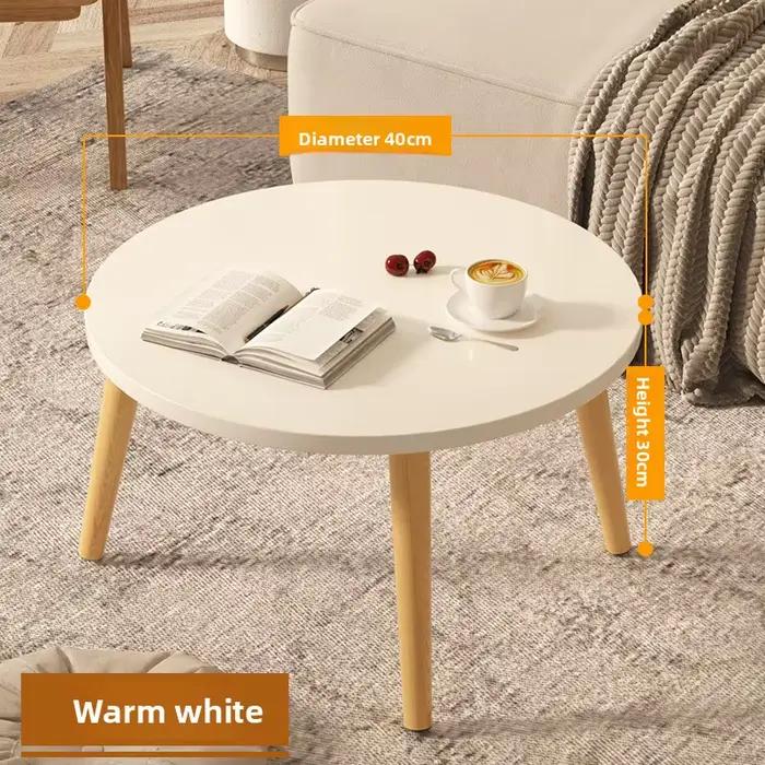 Petite table ronde en bois massif style minimaliste moderne pour chambre à coucher ou salon occasions spéciales