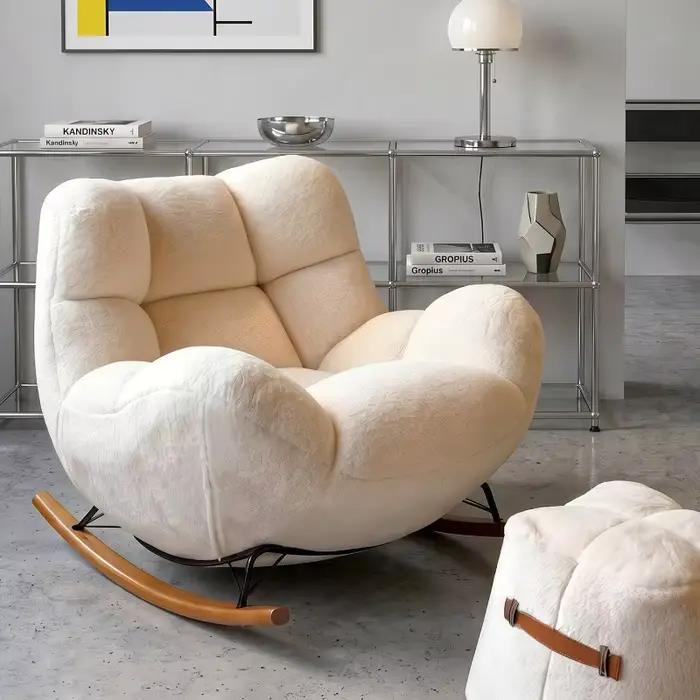 Fauteuil à bascule ergonomique de style nordique pour salon