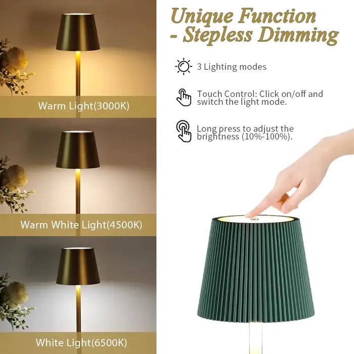 Lampe de Table sans fil LED Rechargeable, lampe de lecture tactile à gradation continue, lampe de chevet, de bureau, d'hôtel, de Bar, de chambre à coucher, décoration