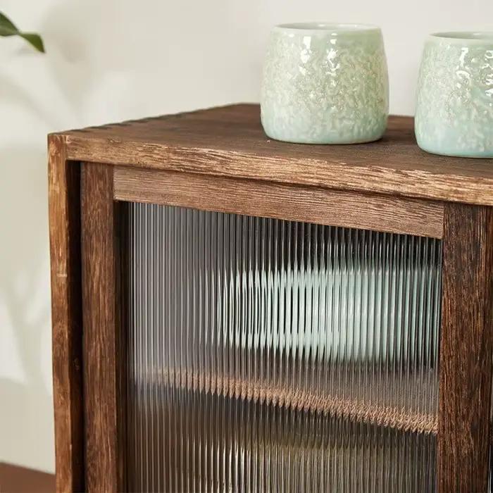 Boîte de rangement de bureau en bois massif