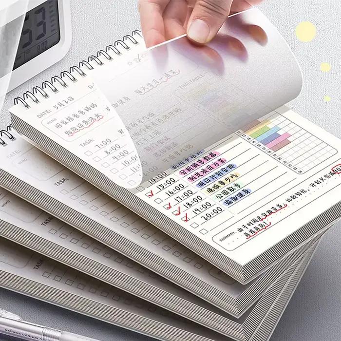 Plan à faire liste A5 planificateur Agenda cahier à spirale horaires bloc-notes quotidien 160 Pages d'épaisseur bureau fournitures scolaires papeterie