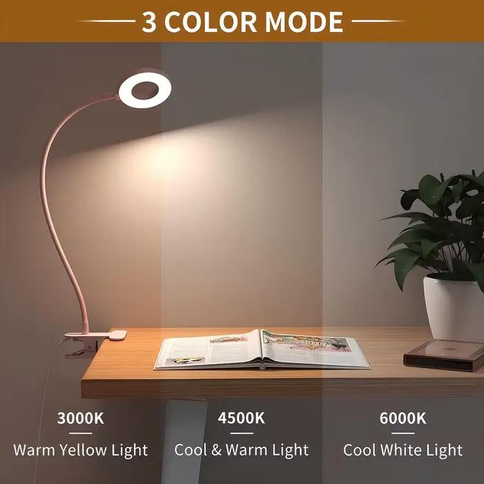 Blanc rose noir lampe de bureau LED livre lumière USB