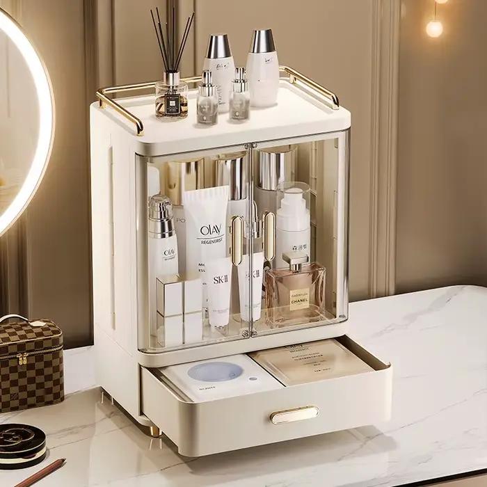 Boîte de rangement cosmétique de bureau anti-poussière