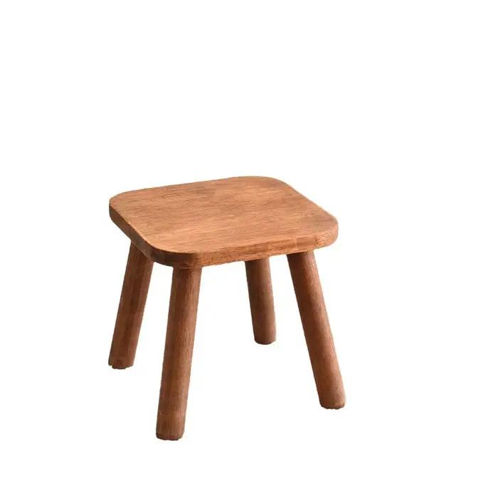 Tabouret en bois massif vert armée pour salon banc de rangement petite table siège polyvalent occasionnels