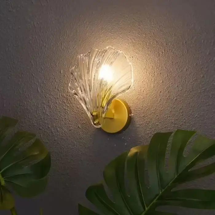 Applique Murale de Luxe Postmoderne - Design Coquille et Verre à Tête Unique