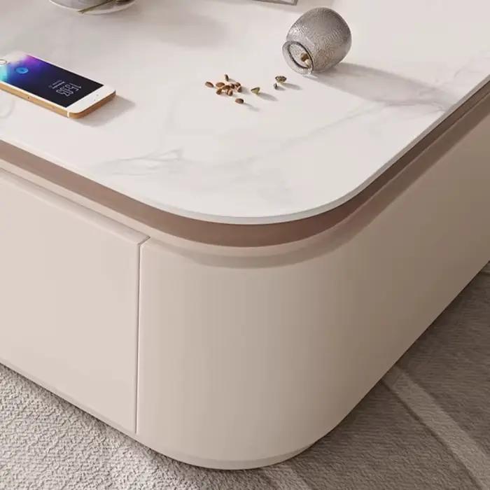 Meuble TV de salon Cream Wind Design Nordique Luxe Unique et Simple pour Divertissement à Domicile Occasions Spéciales