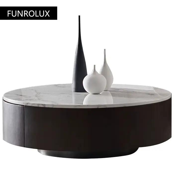Table à thé ronde en marbre, meuble TV, rangement pour la maison, salon, minimaliste moderne, luxe doux