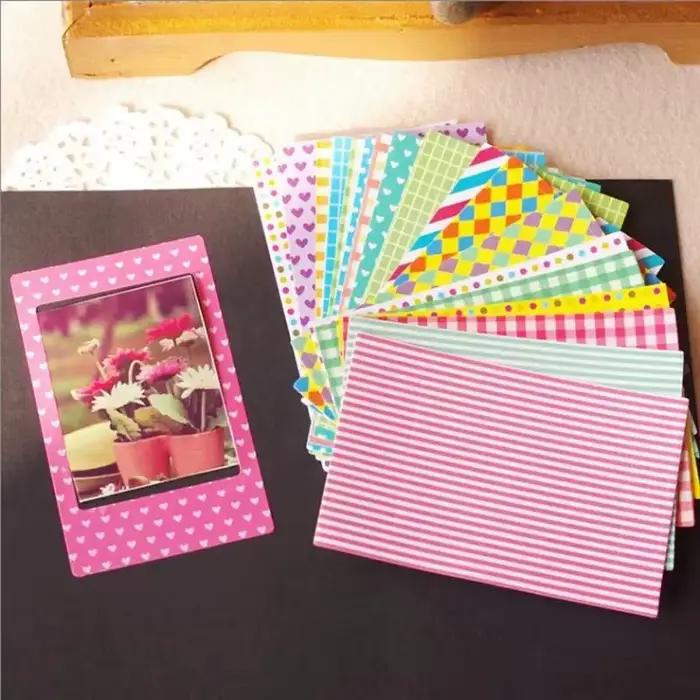 20 pcs/lot bricolage scrapbook papier photo autocollant albums photos décoratives cadre autocollants pour Instax mini film décor à la maison