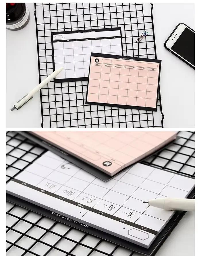 1 pièces calendrier de bureau créatif et Simple Plan de ce mois livre étude
