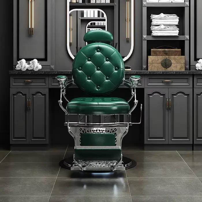 Fauteuil de Barbier Pivotant Spécialisé avec Dossier, Chaise de Barbier Vintage de Luxe Unique, Esthétique Moderne, Chaise Coiffeuse, Mobilier de Salon