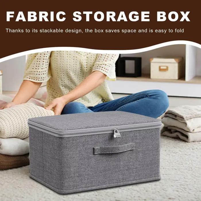 Boîte de rangement verrouillable avec poignée, bacs de rangement sécurisés et empilables pour vêtements et accessoires occasions spéciales famille