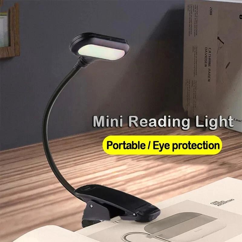 Lampe de bureau LED réglable à clipser, alimentée par batterie, Flexible, pour étude, lecture, livre