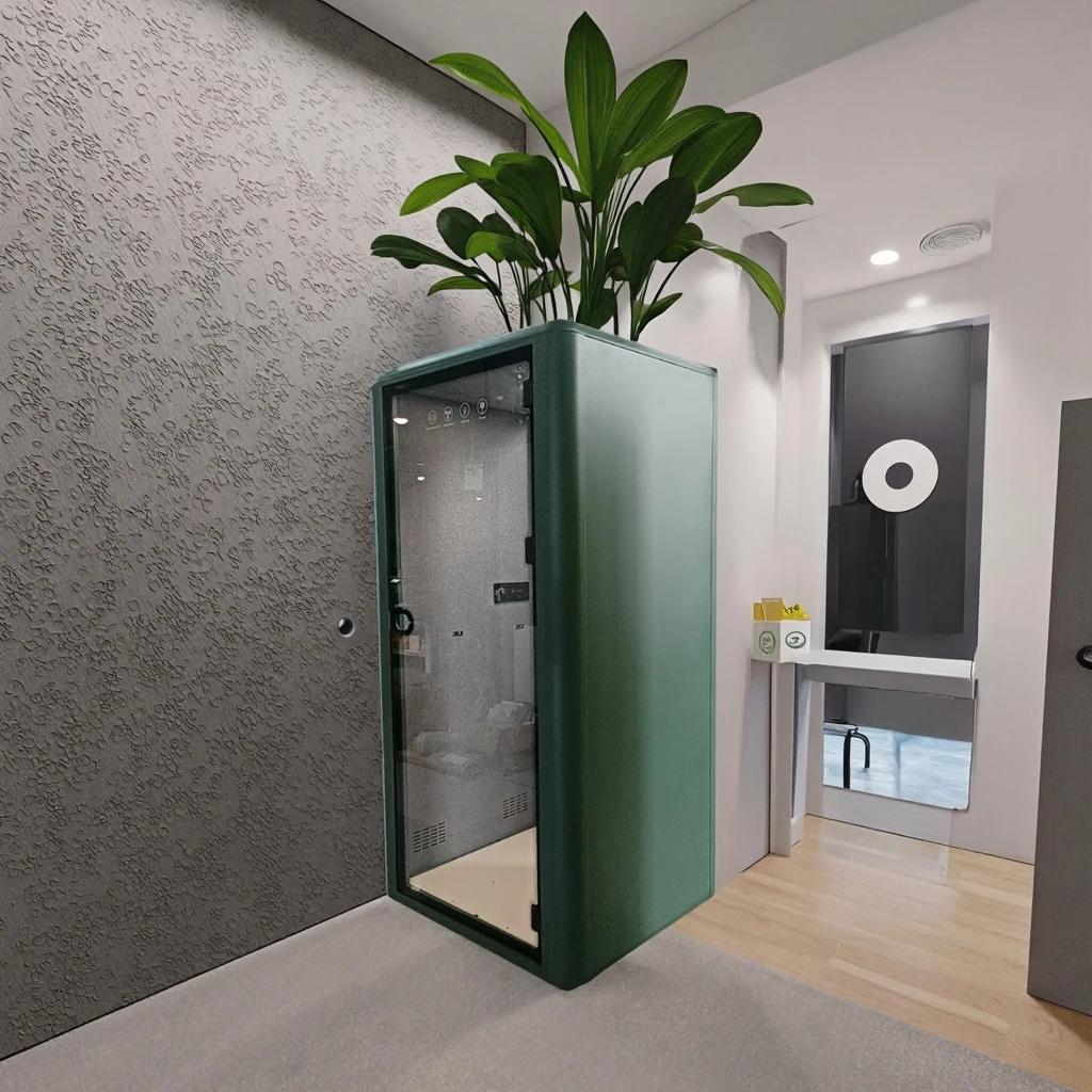 Pod de réunion de confidentialité acoustique avec cadre en aluminium, mobilier de bureau, cabine ins