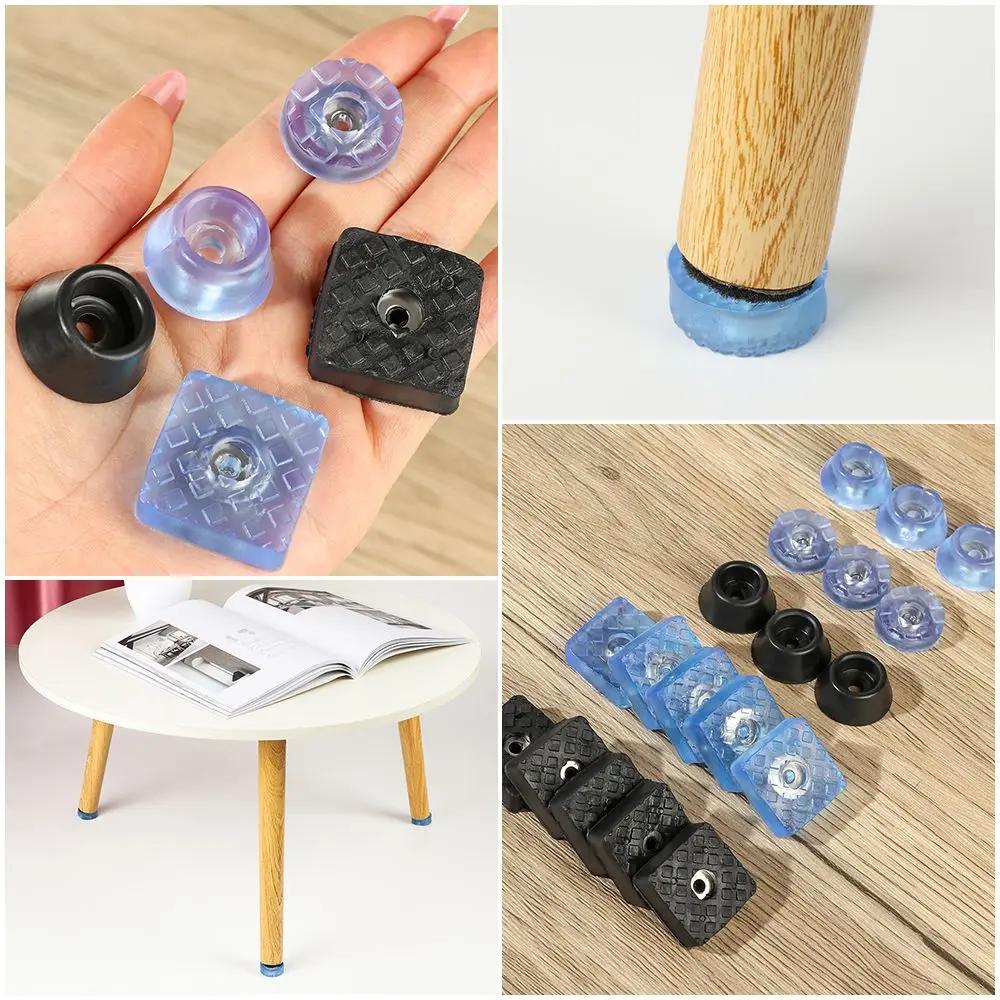 Coussinets en Silicone transparents antidérapants et sans bruit, capuchon de pieds de chaise, protec