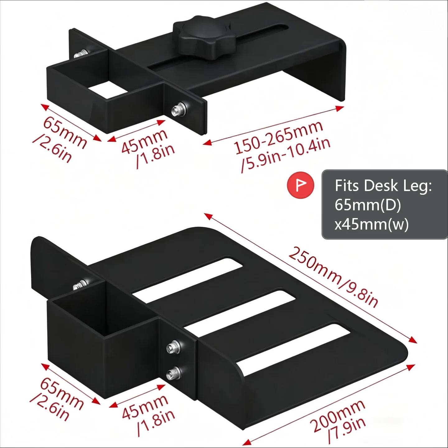 Support PC sous bureau - Sans perçage, capacité 40 lb, support CPU sous bureau, hauteur et largeur r