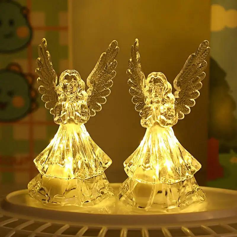 Lampe LED style nordique, figurines d'anges lumineuses, lampe de bureau colorée, décoration de chamb