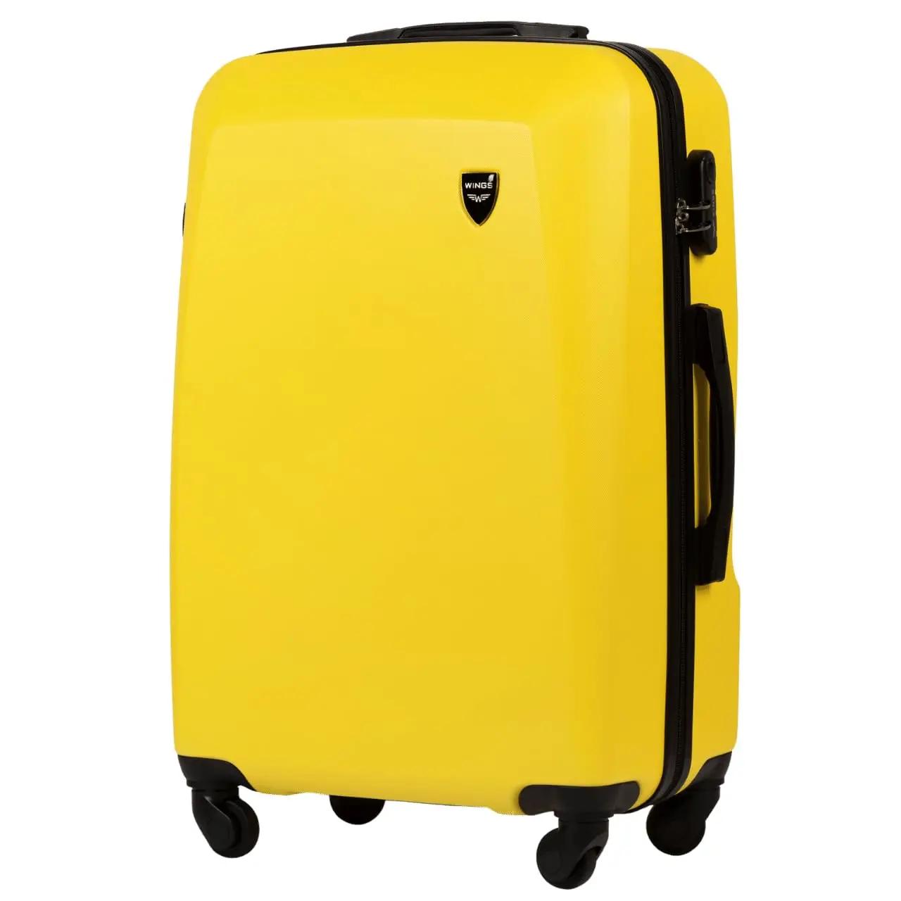 Lot de 4 roulettes WINGS PLOVER jaunes en ABS + (L/M/S/XS) rigides à 4 roues 360° °   Serrure à comb