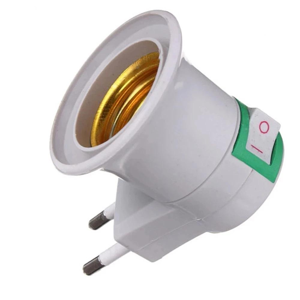 Adaptateur de prise ue E27 avec interrupteur de commande marche-arrêt