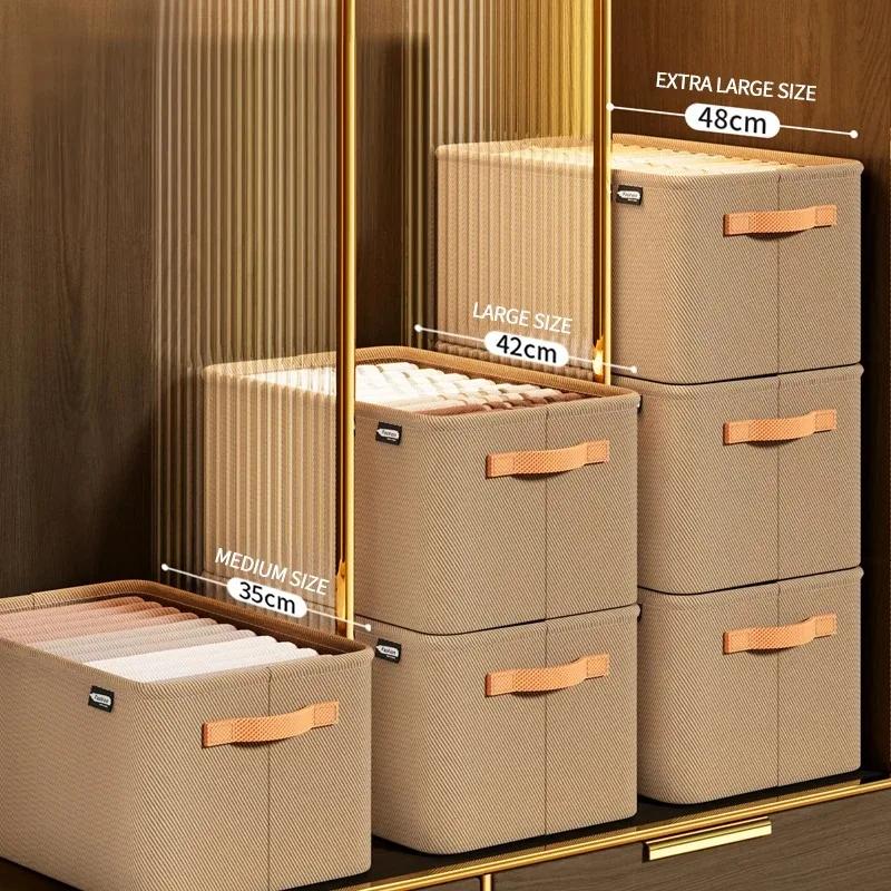 Boîte de rangement pliable en tissu grande capacité avec cadre en acier épaissi