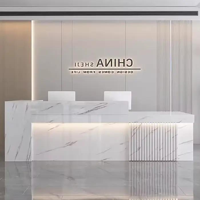 Bureau de réception esthétique personnalisé, nordique, Unique, Simple, de luxe, mobilier Commercial