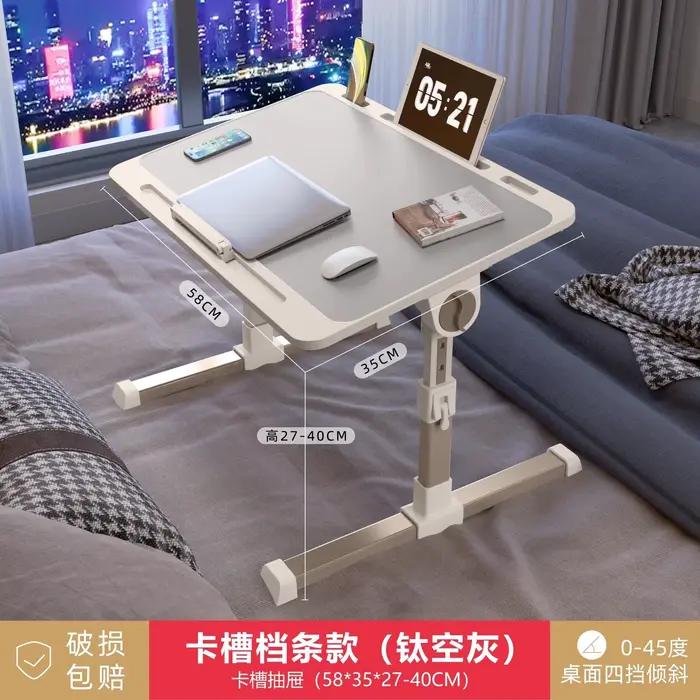 Bureau de lit pliable réglable en hauteur, table d'écriture minimaliste avec support réglable en hau