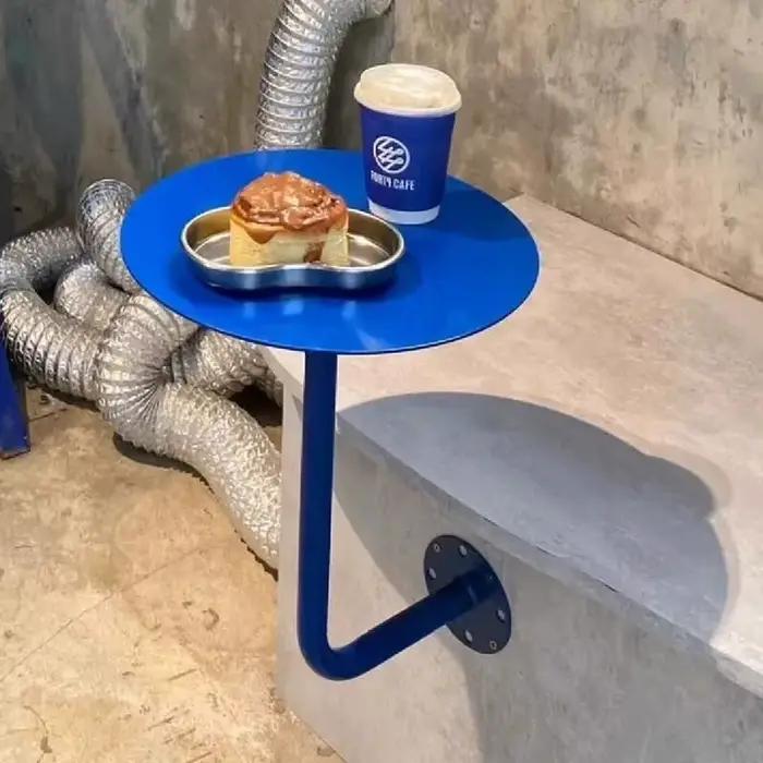 Petite Table ronde murale pour café, magasin de thé au lait, stand d'angle, comptoir de bistro peu e