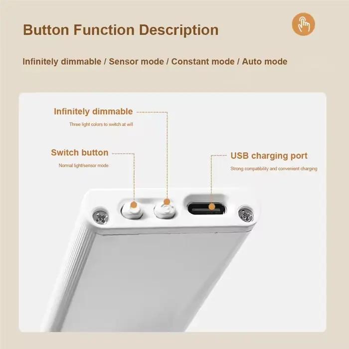 Lumière LED avec capteur de mouvement pour sous-meuble, 3 couleurs, variable, sans fil, sous-meuble,