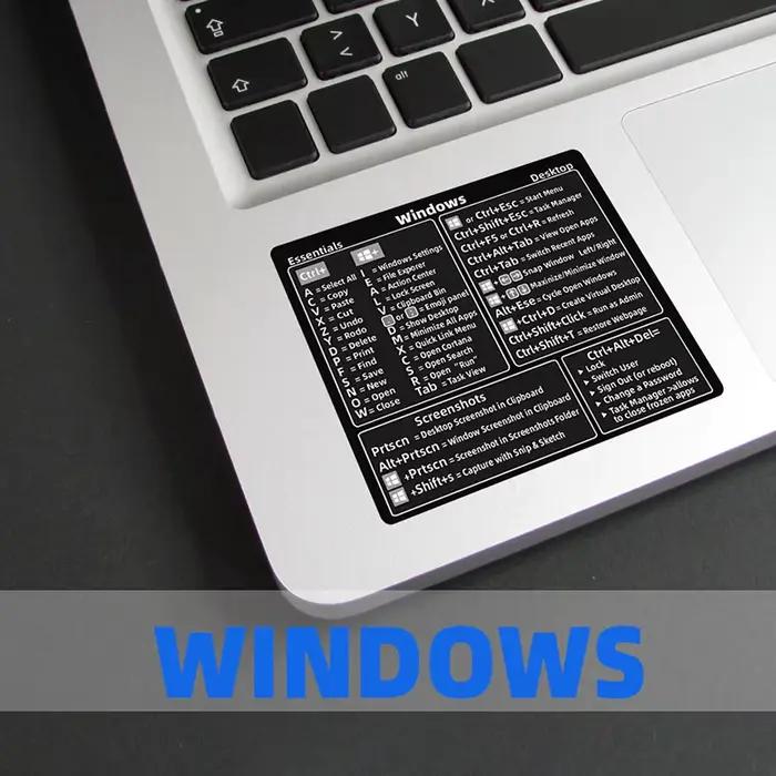 Autocollant de raccourci de clavier de référence d'ordinateur, adhésif pour PC Windows, ordinateur p