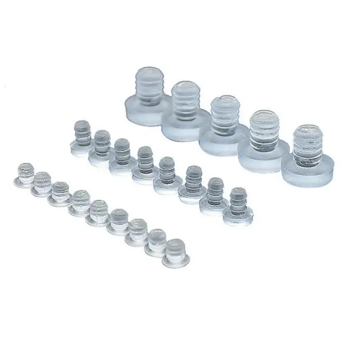 Vis universelles transparentes pour le pied, 20 pièces, bouchons de trous, tige en caoutchouc, pare-