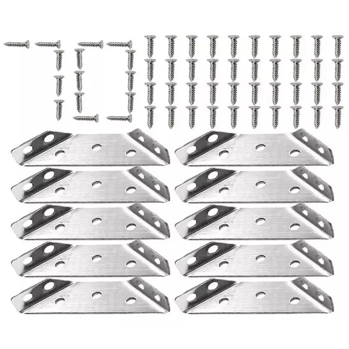 Connecteur d'angle universel pour meubles, 10 pièces, en acier inoxydable, petit Code d'angle univer