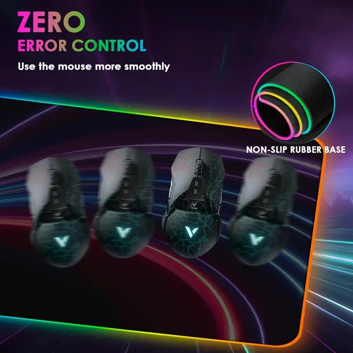 Tapis de souris RGB à chargement sans fil, LED de jeu, avec 10 Modes d'éclairage, Extra Large XXL, e