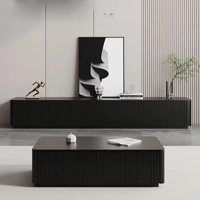 Meuble Tv noir nordique, meuble Tv Simple et moderne en bois massif, meuble de styliste modulaire