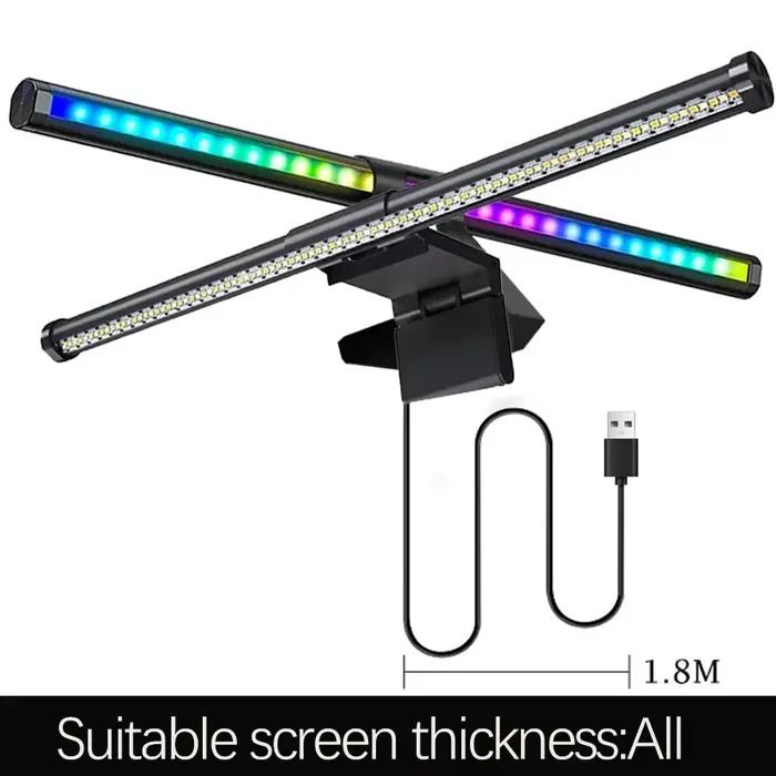 Lampe de bureau LED pour écran de moniteur, barre lumineuse RGB, atmosphère d'ordinateur, lumières D