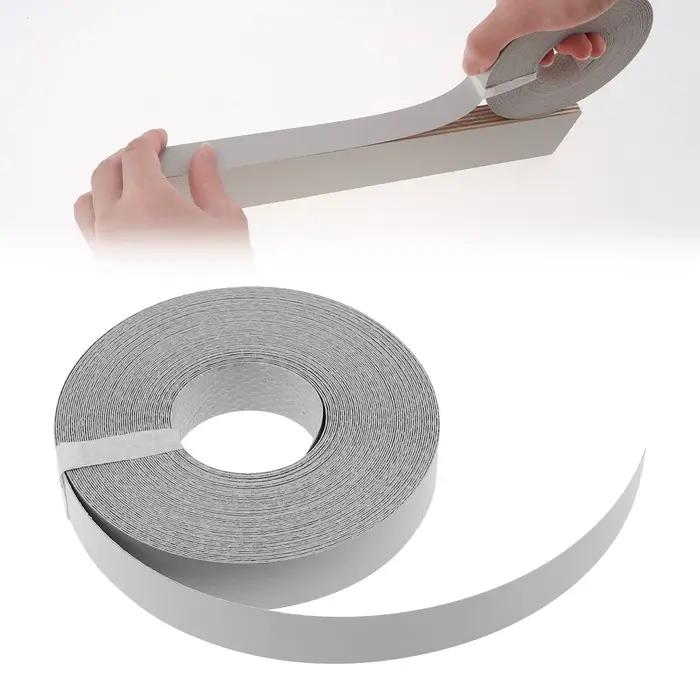 Bordure adhésive thermofusible grise en mélamine, 15M, bordure de placage pré-collée pour Table/armo