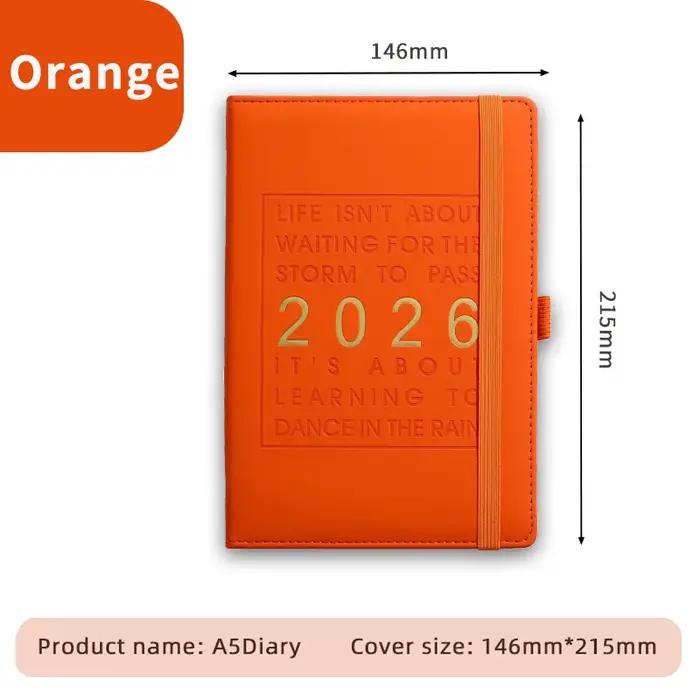 Planificateur A5 avec couverture en cuir PU, carnet de notes mensuel, hebdomadaire, quotidien, organ