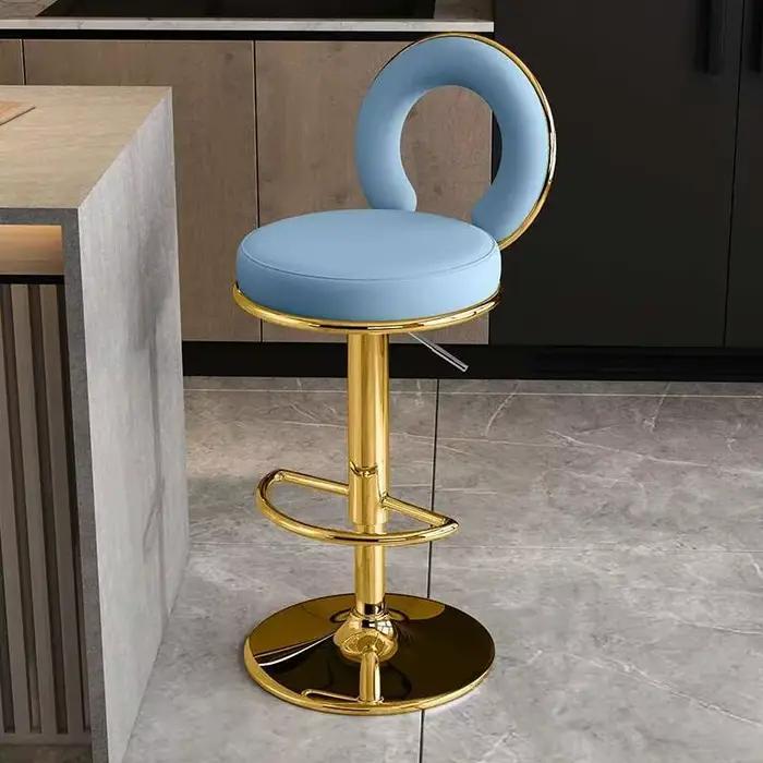 Tabouret haut nordique en métal moderne, chaises de bar de luxe, meubles de restaurant, salon