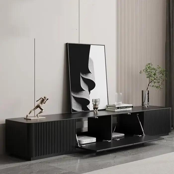 Meuble Tv noir nordique, meuble Tv Simple et moderne en bois massif, meuble de styliste modulaire