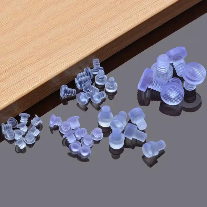 Vis universelles transparentes pour le pied, 20 pièces, bouchons de trous, tige en caoutchouc, pare-